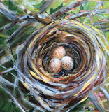 Safe in Our Nests - Three Cream Eggs in Nest