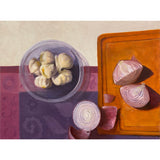 Garlic and Red Onion on Purple Painting Terri Schmitt 