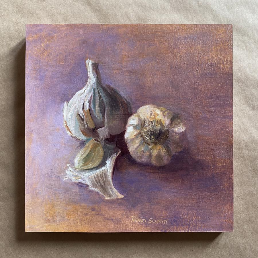 Garlic Bulbs Painting Terri Schmitt 